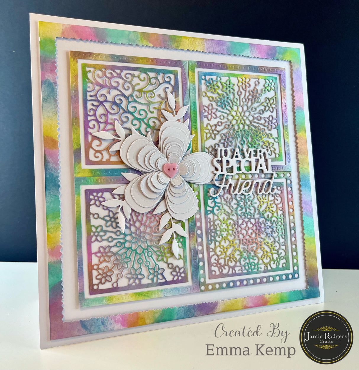Jamie Rodgers Crafts Floral Square Tile Die Set