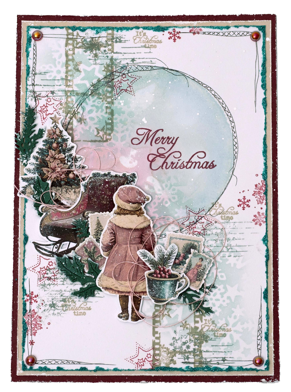 JMA Stamp And Cutting Dies Star ATC Christmas Blush 17 Pieces
