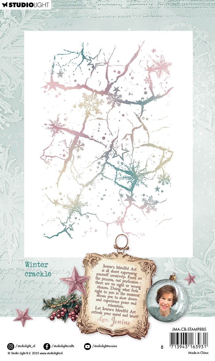 JMA Clear Stamp Winter Crackle Christmas Blush 1 Piece