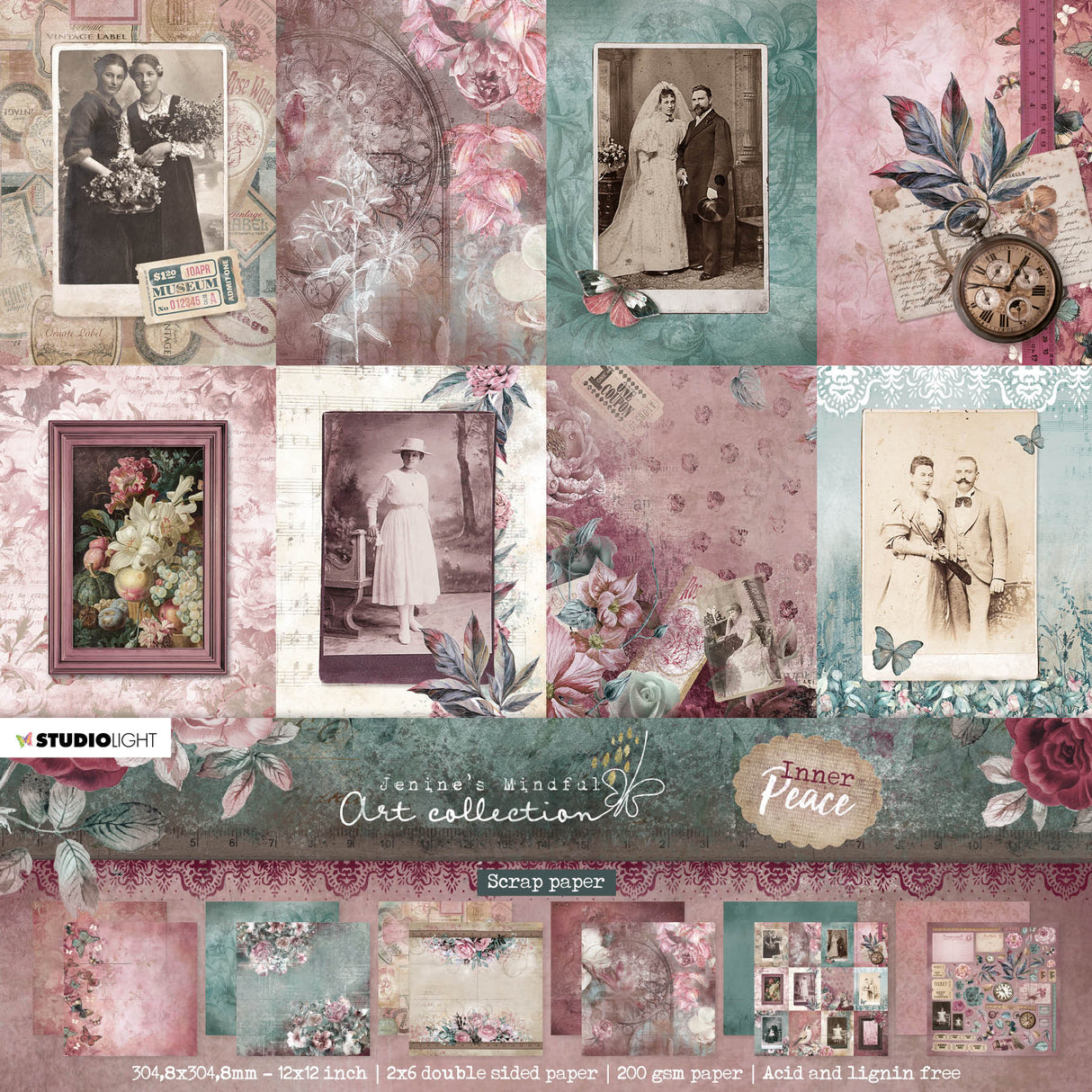 JMA Scrap Set Backgrounds & Elements Inner Peace 304,8x304,8x3mm 12 SH nr.13