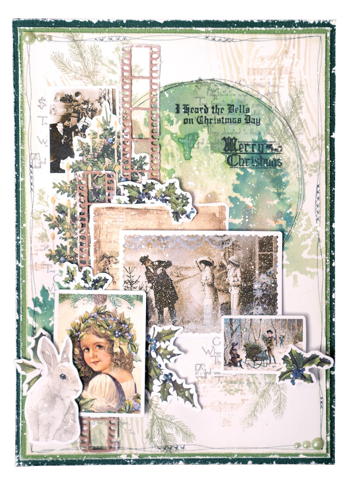 JMA Mask Winter Collage Vintage Christmas 148x210x1mm 1 PC nr.241