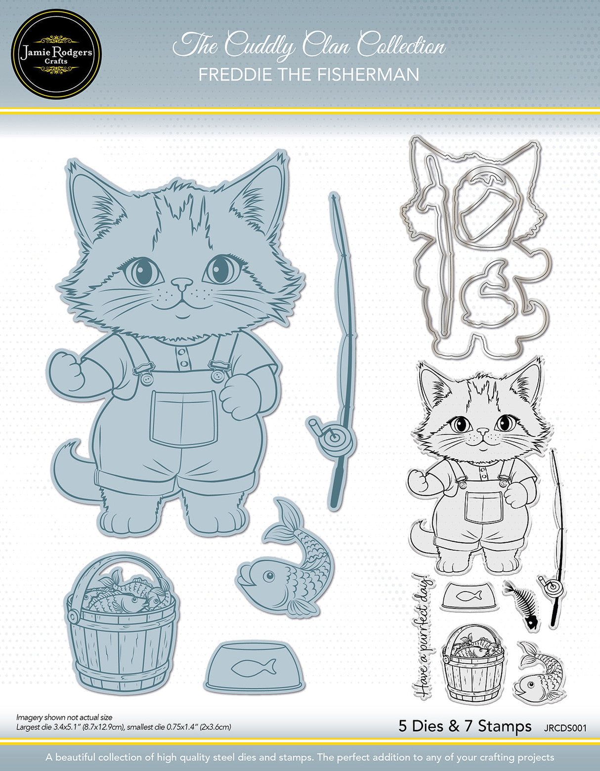 Jamie Rodgers Crafts - Freddie The Fisherman Die & Stamp Set