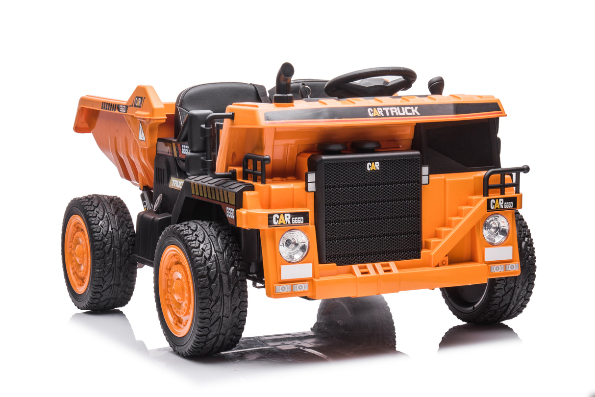 Camion à benne basculante pour enfants : camion à deux places 12 V avec mécanisme de déversement automatique amusant