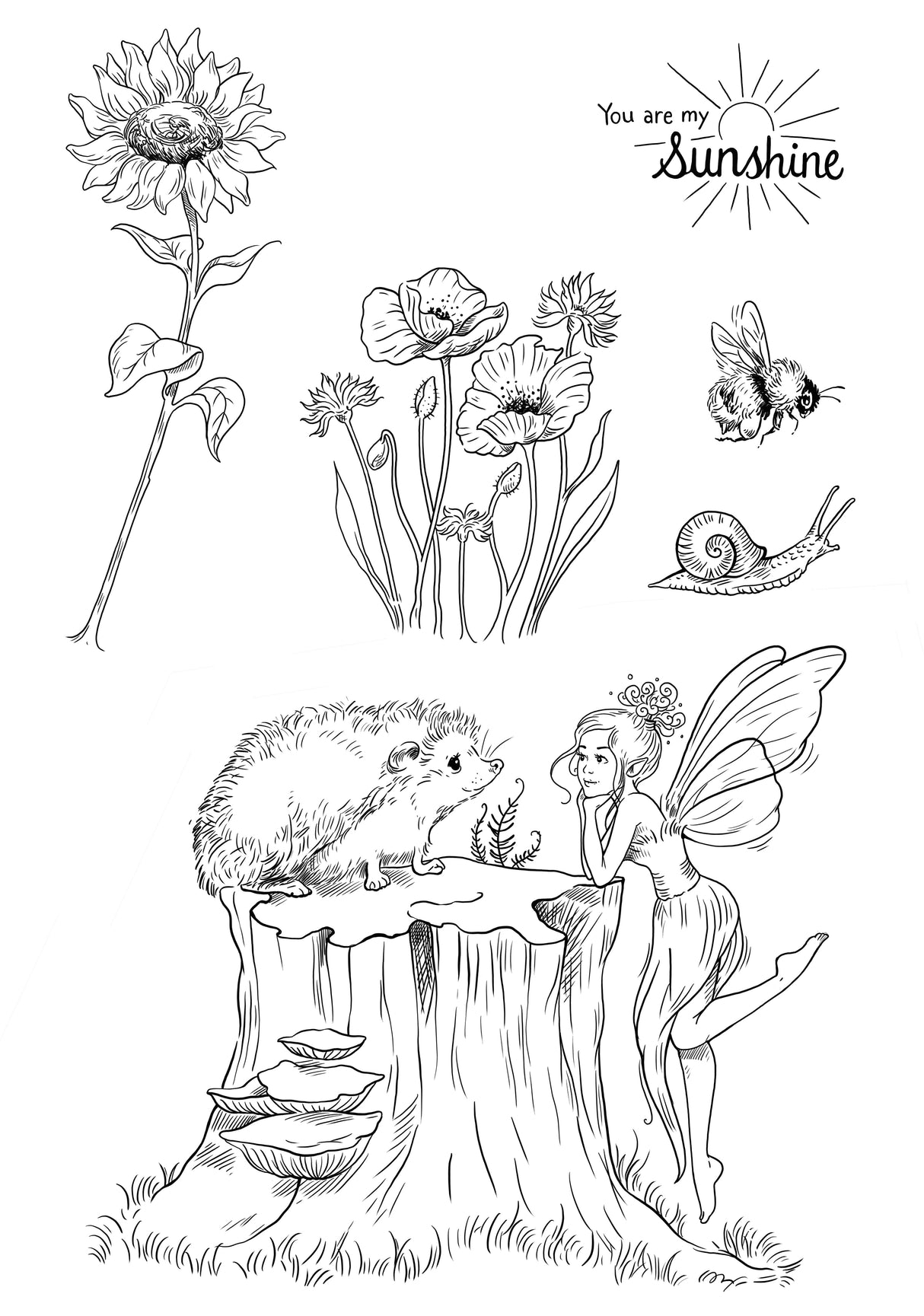 Katkin Krafts Summer Fairy 6 in x 8 in Clear Stamp Set