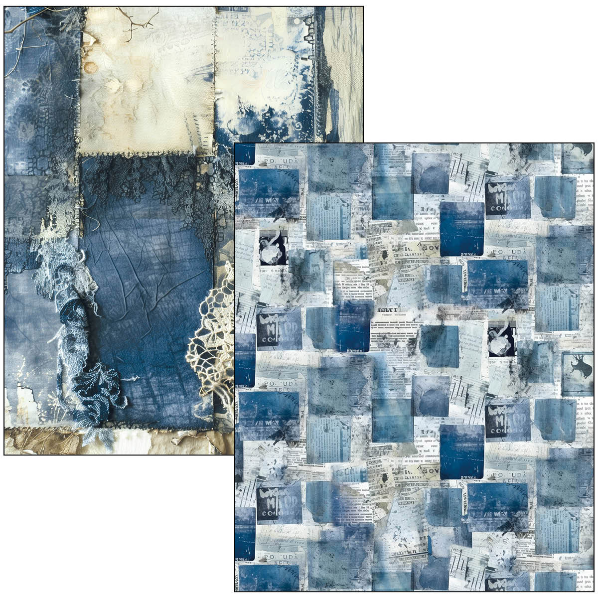 Mixed Media Book Urban Blue Denim A4 Maxi