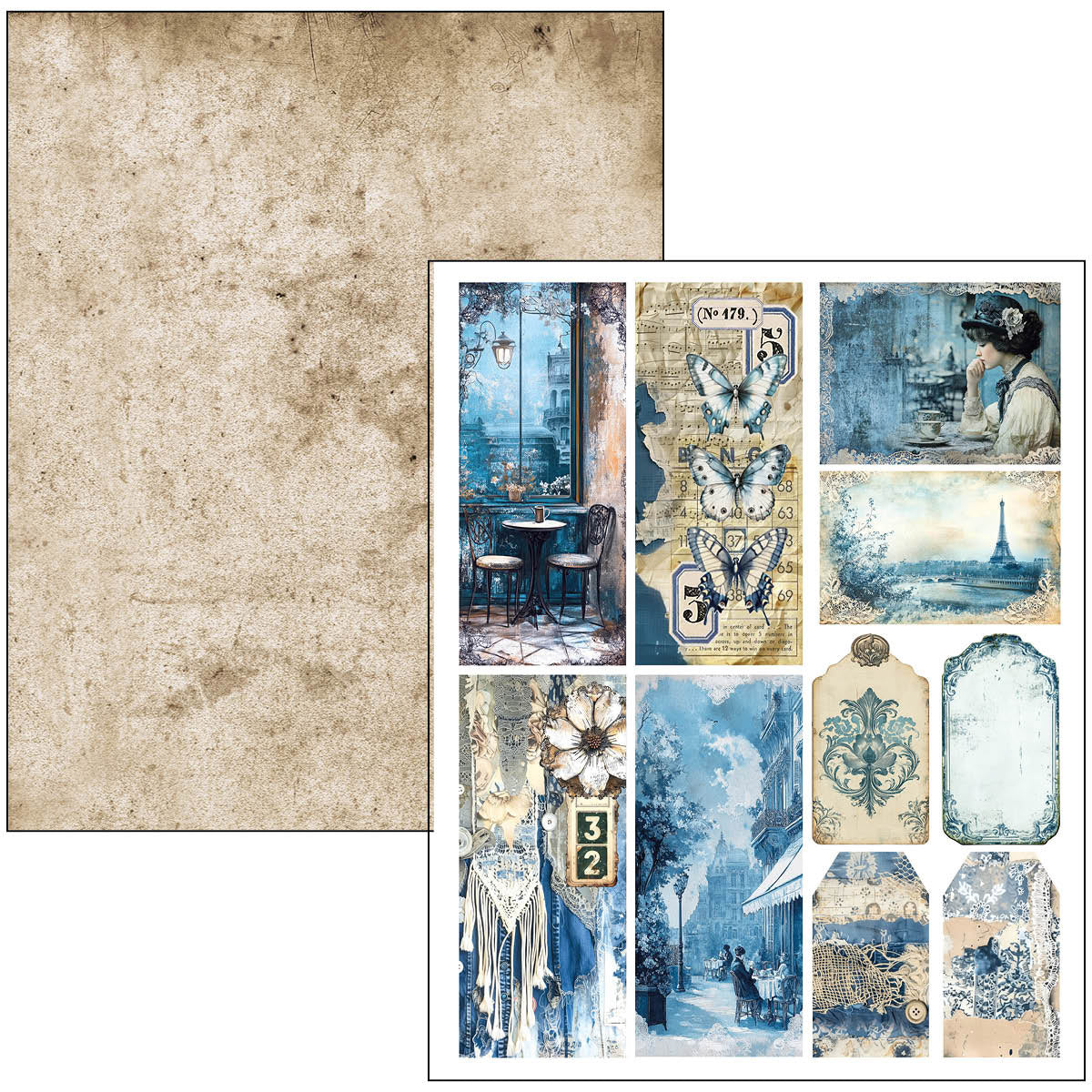Mixed Media Book Urban Blue Denim A4 Maxi
