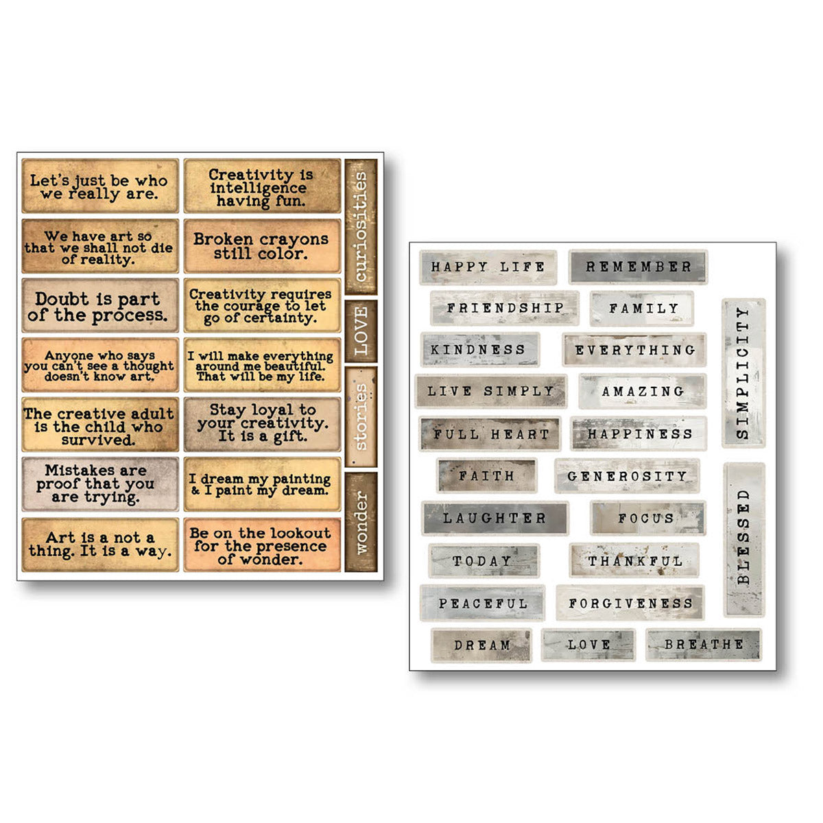 Mixed Media Sticker Set 10/Pkg Little Words