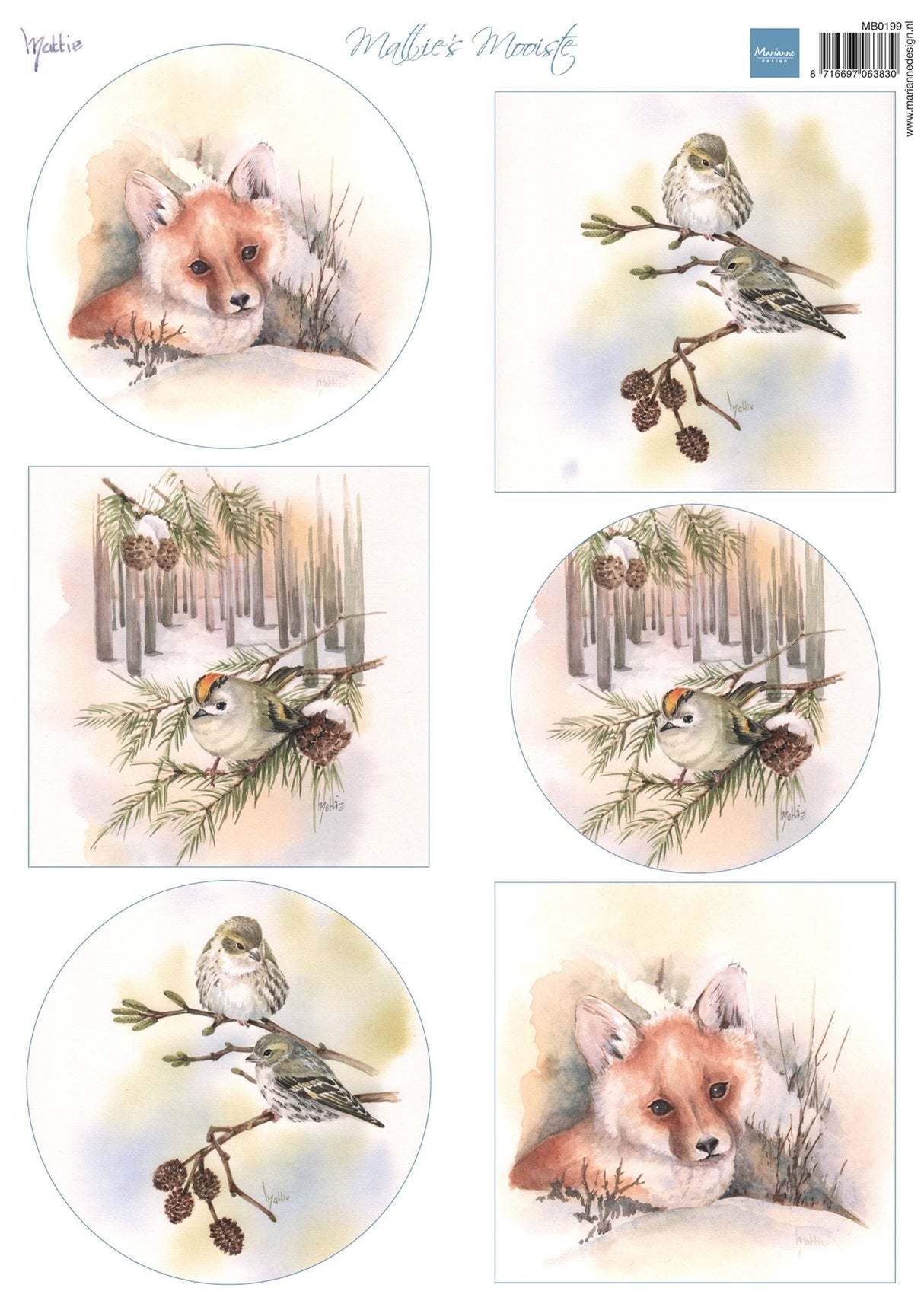 Marianne Design A4 Cutting Sheet - Mattie's Mooiste - Fox