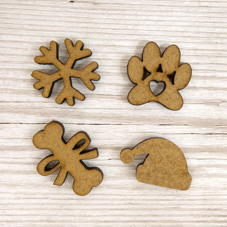 MDF Shapes - Christmas Paws