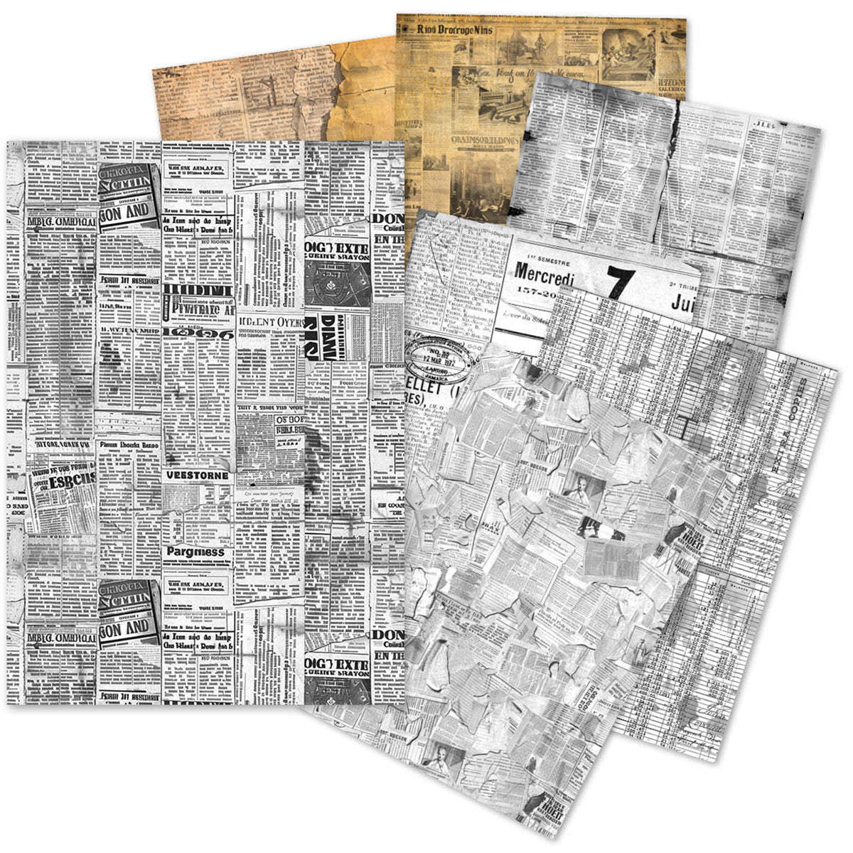 A5 Tissue Paper Set – 24 Sheets Newspapers