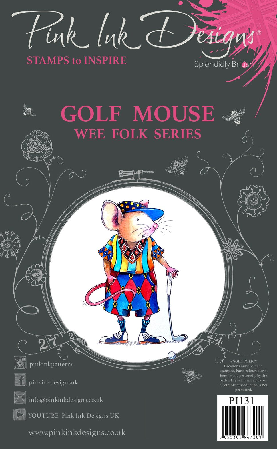 Pink Ink Designs Golf Mouse A7 Clear Stamp