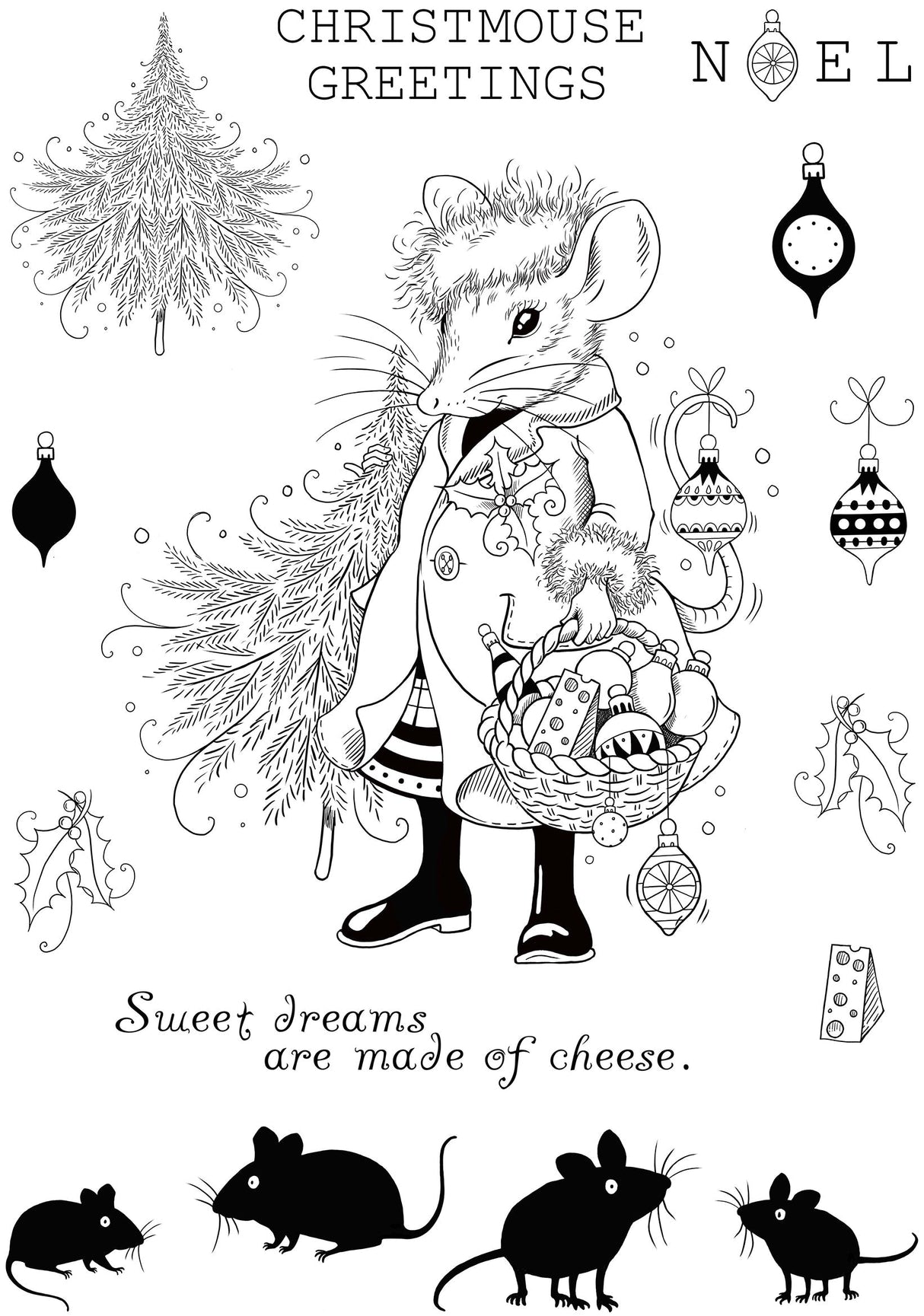 Pink Ink Designs Mouserella 6 in x 8 in Clear Stamp Set