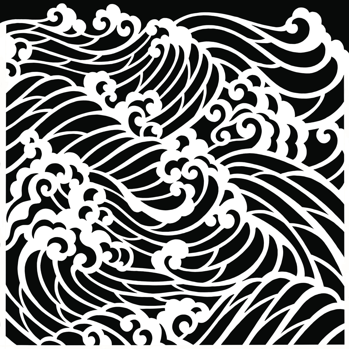 Pink Ink Designs Waves 7 in x 7 in Stencil