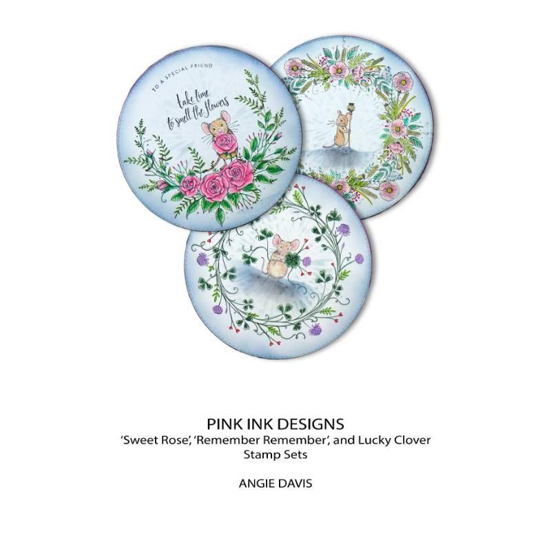Pink Ink Designs Sweet Rose 6 in x 8 in Clear Stamp Set