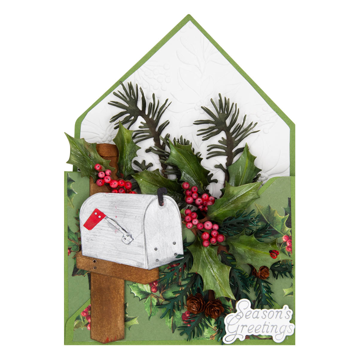 American Holly Etched Dies from the Snow Garden Collection by Susan Tierney-Cockburn
