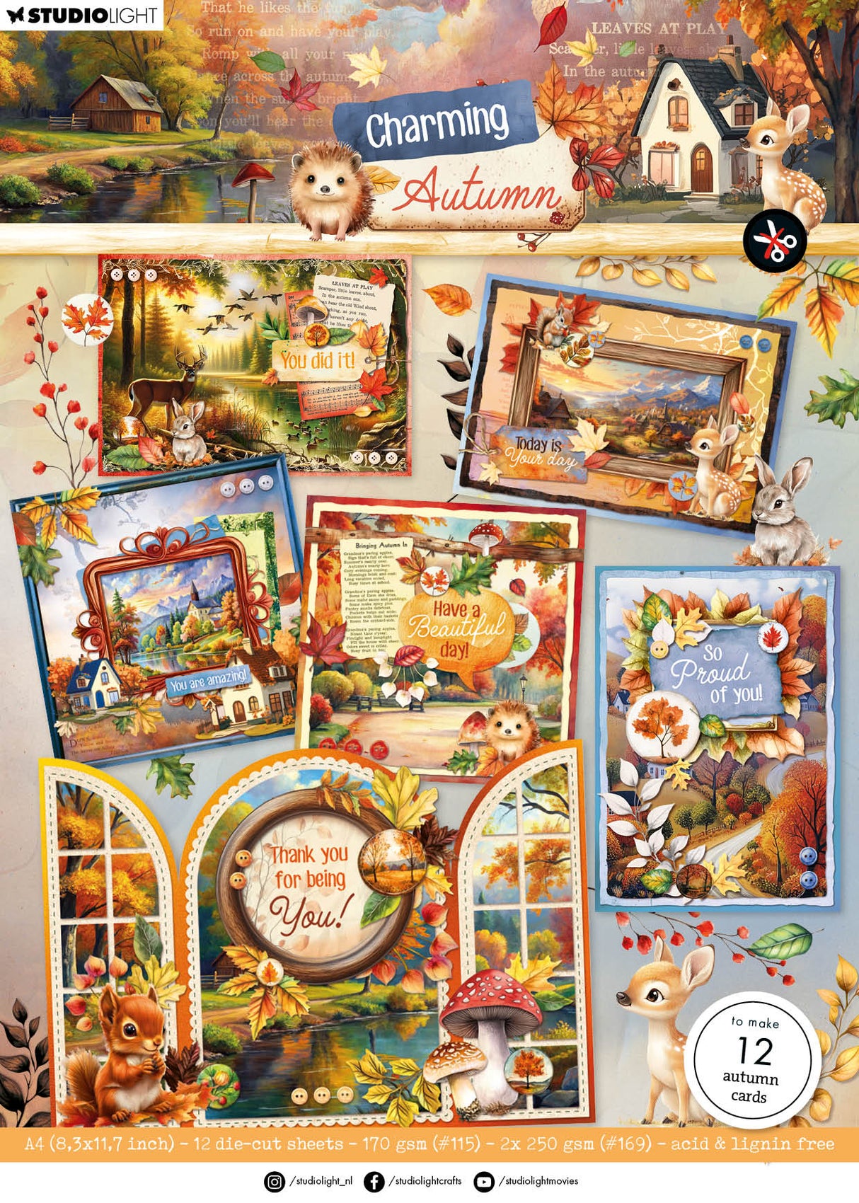 SL Card Making Pad Autumn Cards Charming Autumn 14 Sheets