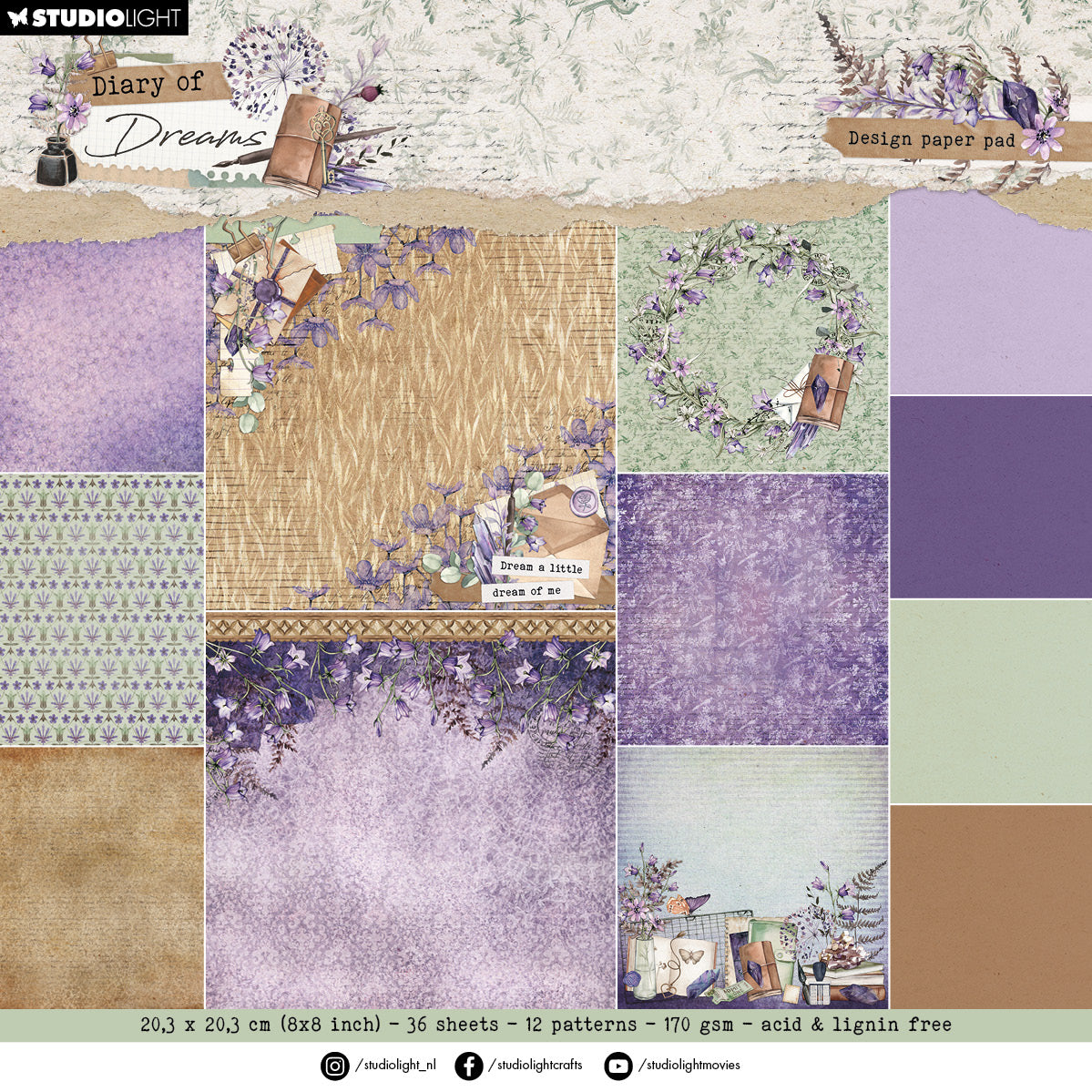 SL Design Paper Pad Background Diary of Dreams 36 SH