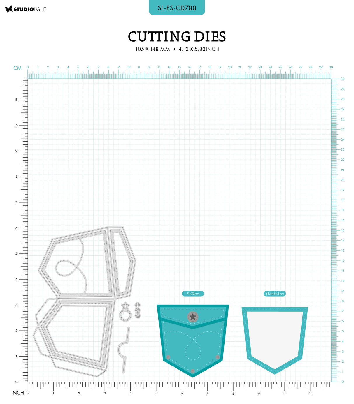SL Cutting Dies Denim Pocket Essentials 8 PC
