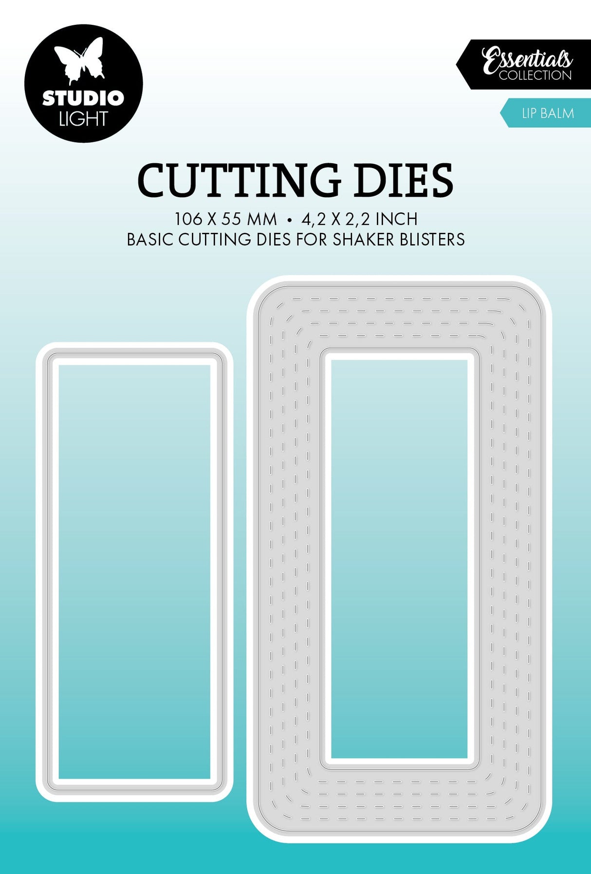 SL Cutting Die Lip Balm Blister Die Essentials 2 Pieces for crafting lip balm blister shapes.