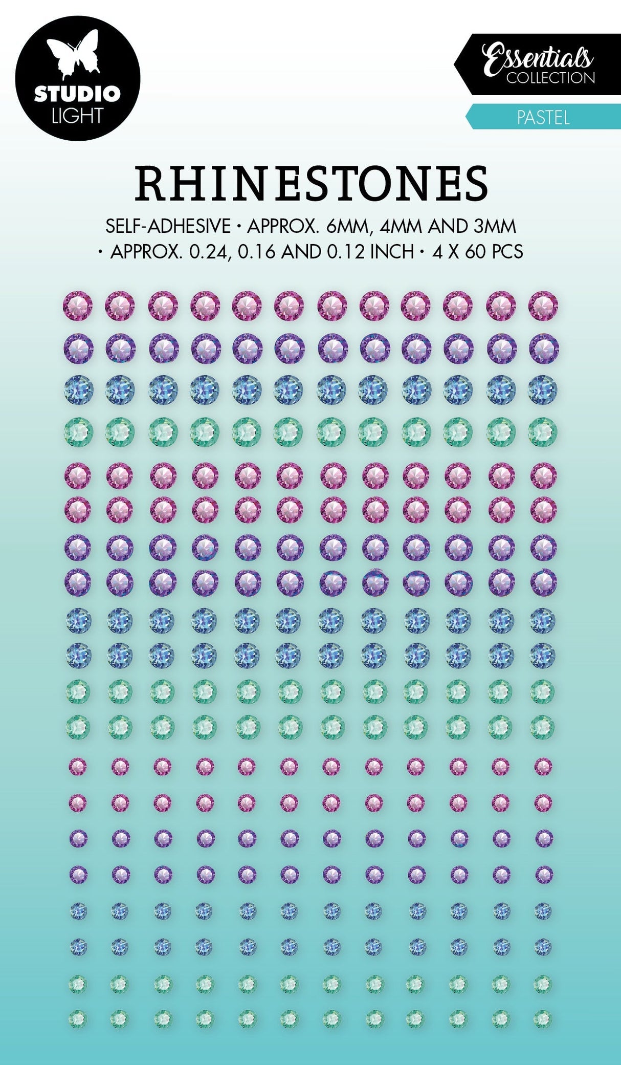 SL Self-Adhesive Rhinestones Pastel Essentials 105x180x4mm 240 PC nr.04