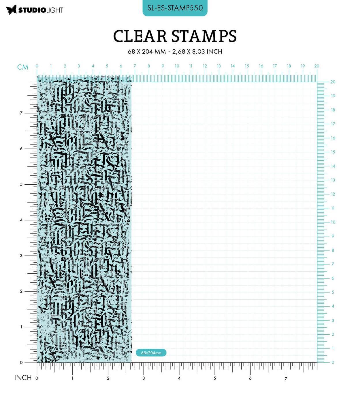 SL Clear Stamp Gothic Script Essentials 68x204x3mm 1 PC nr.550