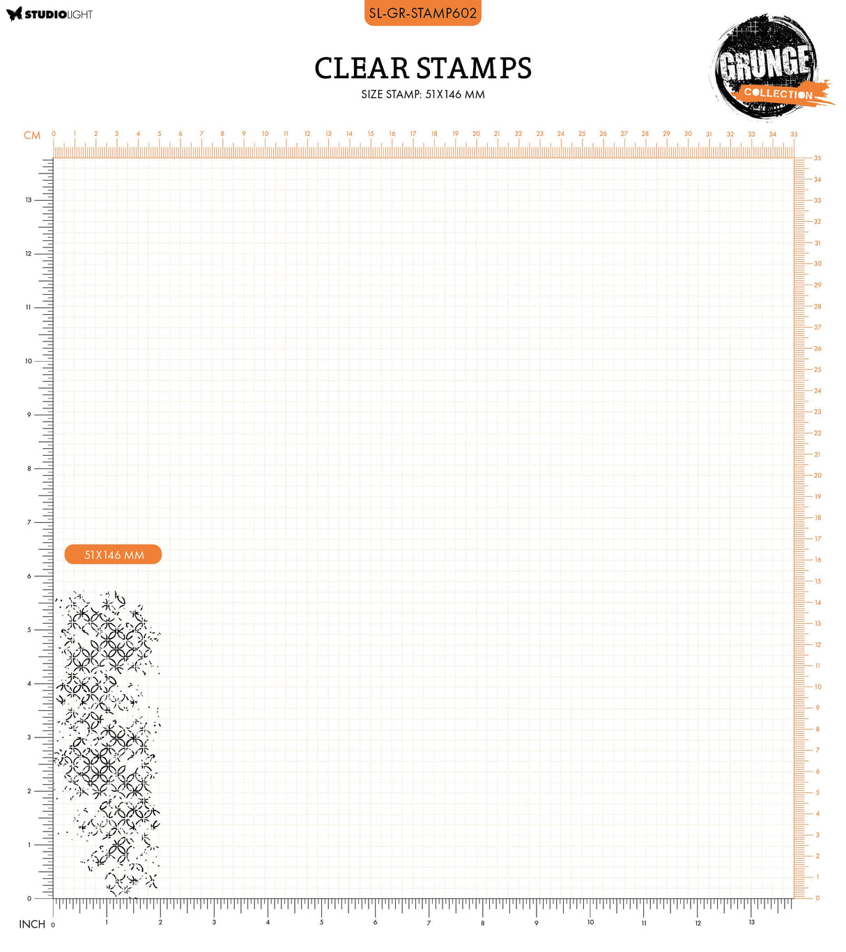 SL Clear Stamp Botanical Pattern Grunge Collection 1 PC