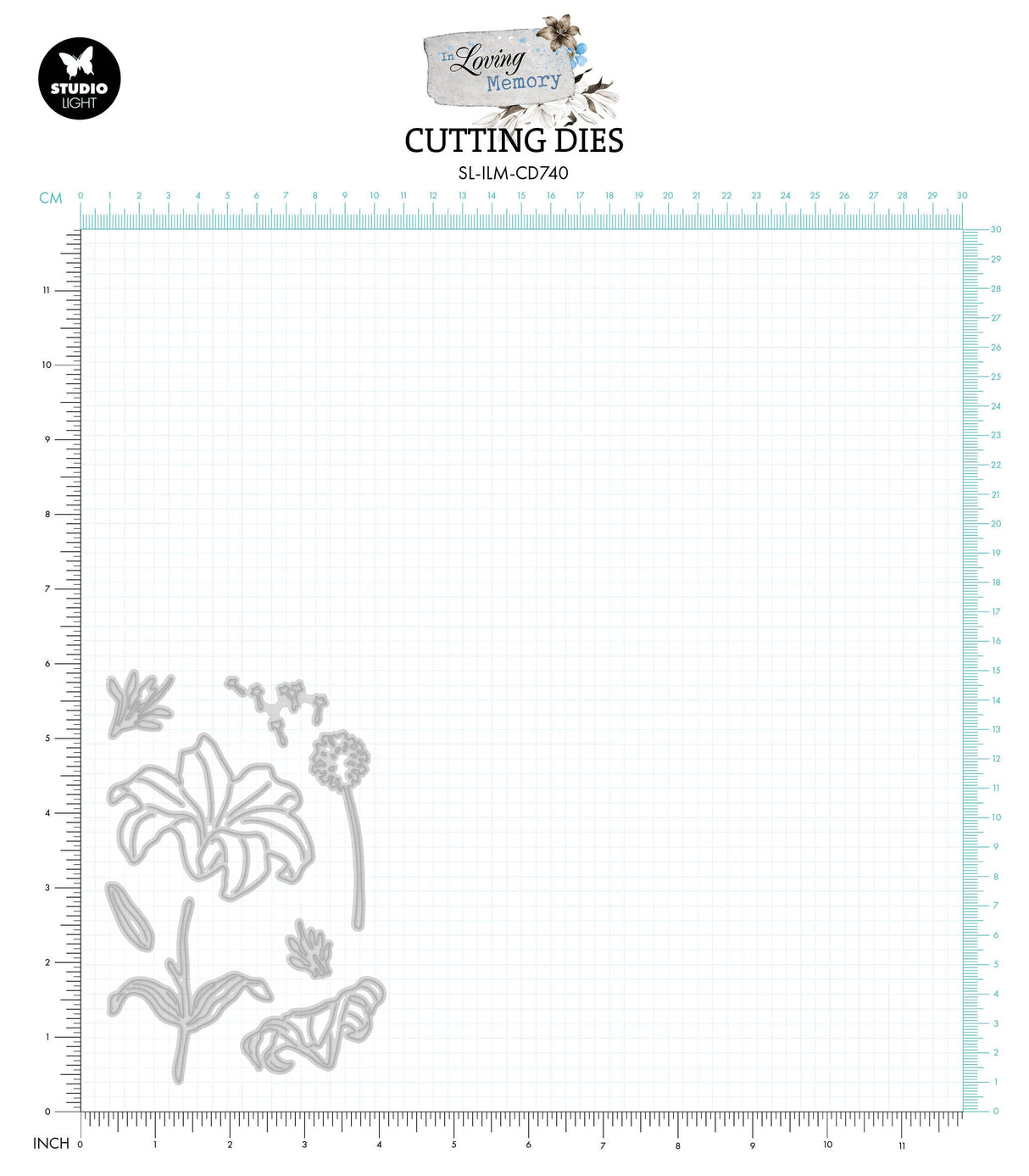 SL Cutting Dies Sympathy Flowers In Loving Memory 93x139x1mm 8 PC nr.740