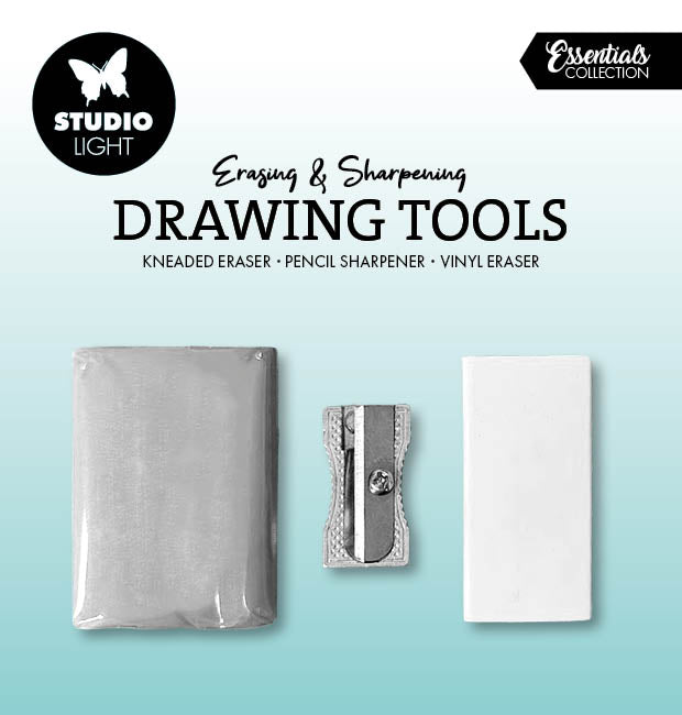 SL Drawing Tools Kneaded & Vinyl Eraser, Sharpener Essentials 3 Pieces