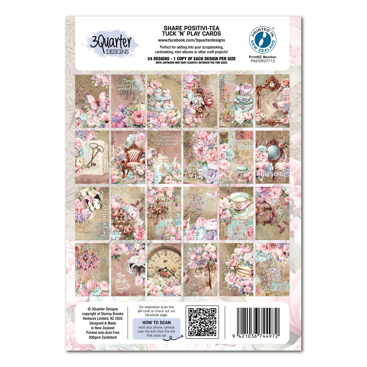 3Quarter Designs Positivi-Tea - Tuck N Play Cards