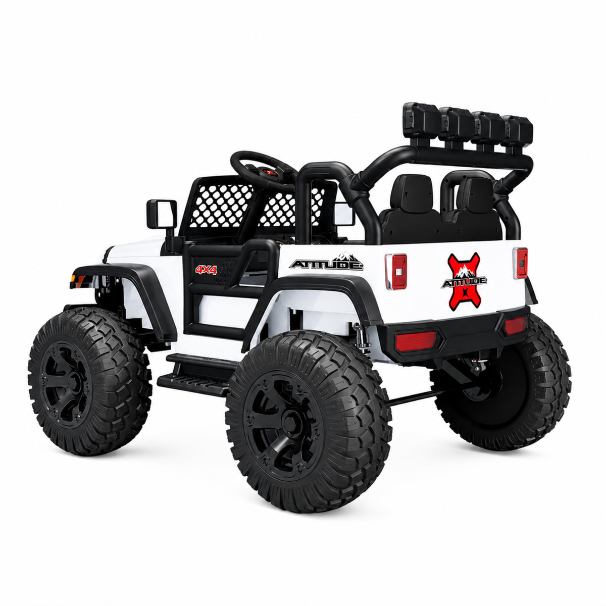24V Trail-MX 2-Seater Upgraded 4x4 AWD Ride-On Truck W/ Rubber Wheels, Music Player, Lights & RC