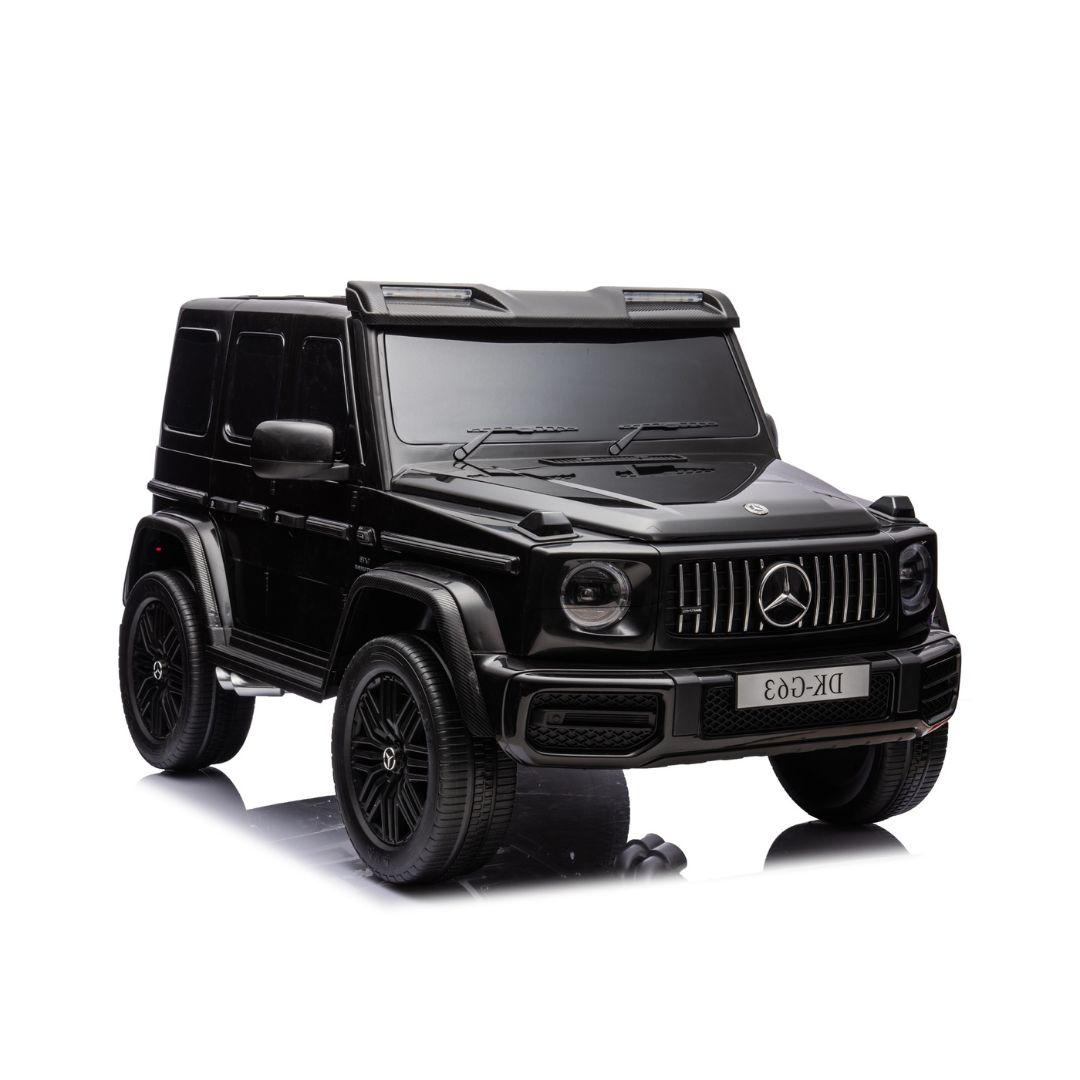 2x24V Mercedes Benz G63 Kids Supersized Matte Black XXL Ride-On Truck W/ Rubber Wheels, MP4 Touchscreen, Double Battery Pack & RC