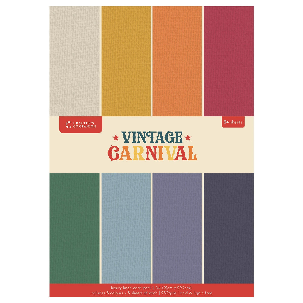 Vintage Carnival Luxury Linen Cardstock - A4