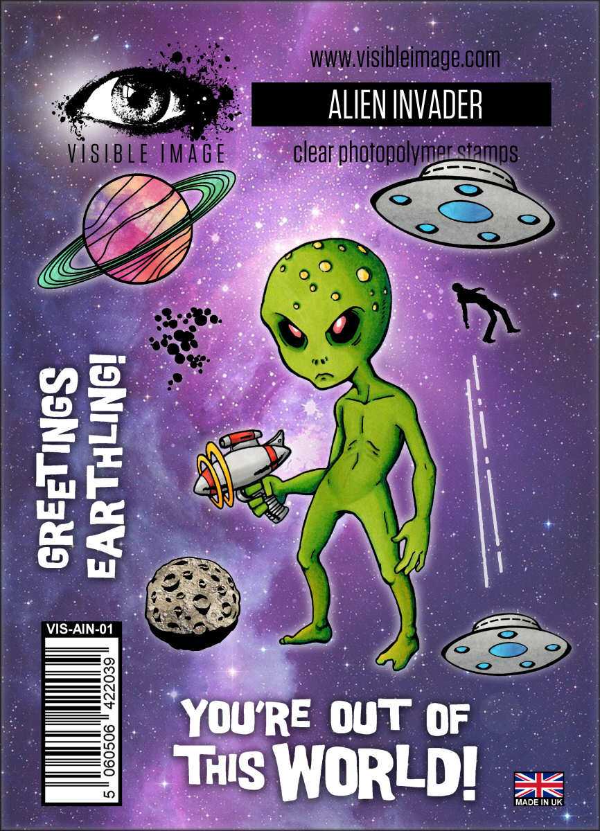 Visible Image Alien Invader - A6 Stamp Set
