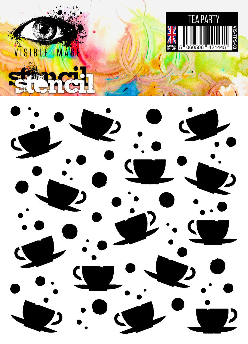 Visible Image Tea Party Stencil - 6 x 6