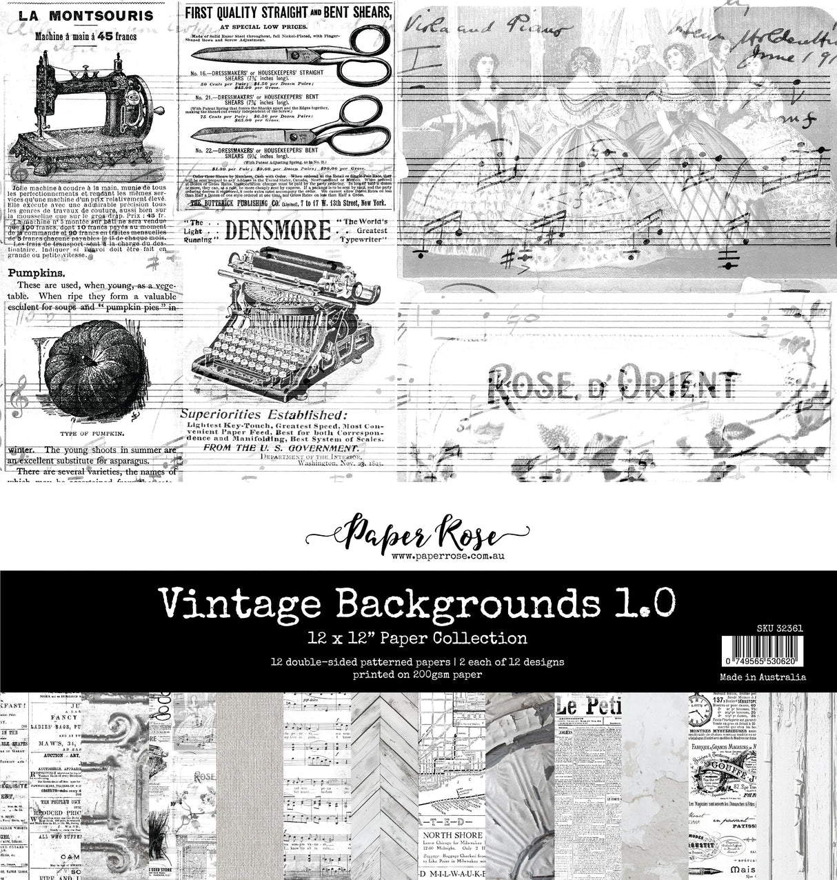 Vintage Backgrounds 1.0 12x12 Paper Collection 32361