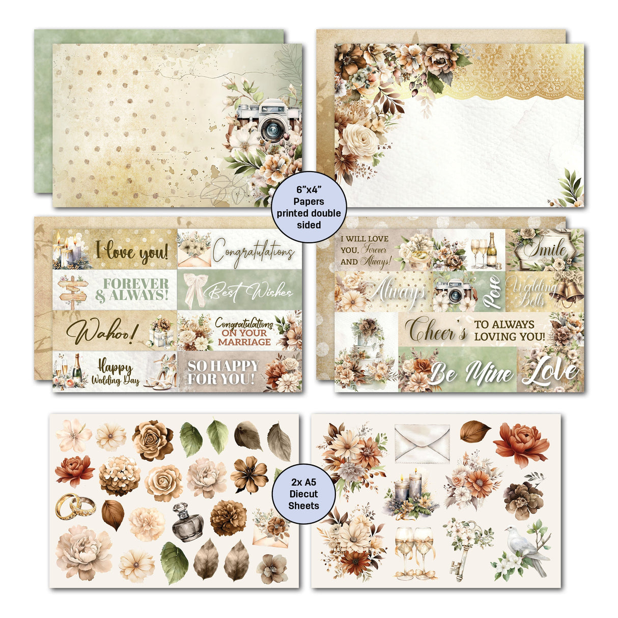 3Quarter Designs Wedded Bliss 6x4 Card Pack