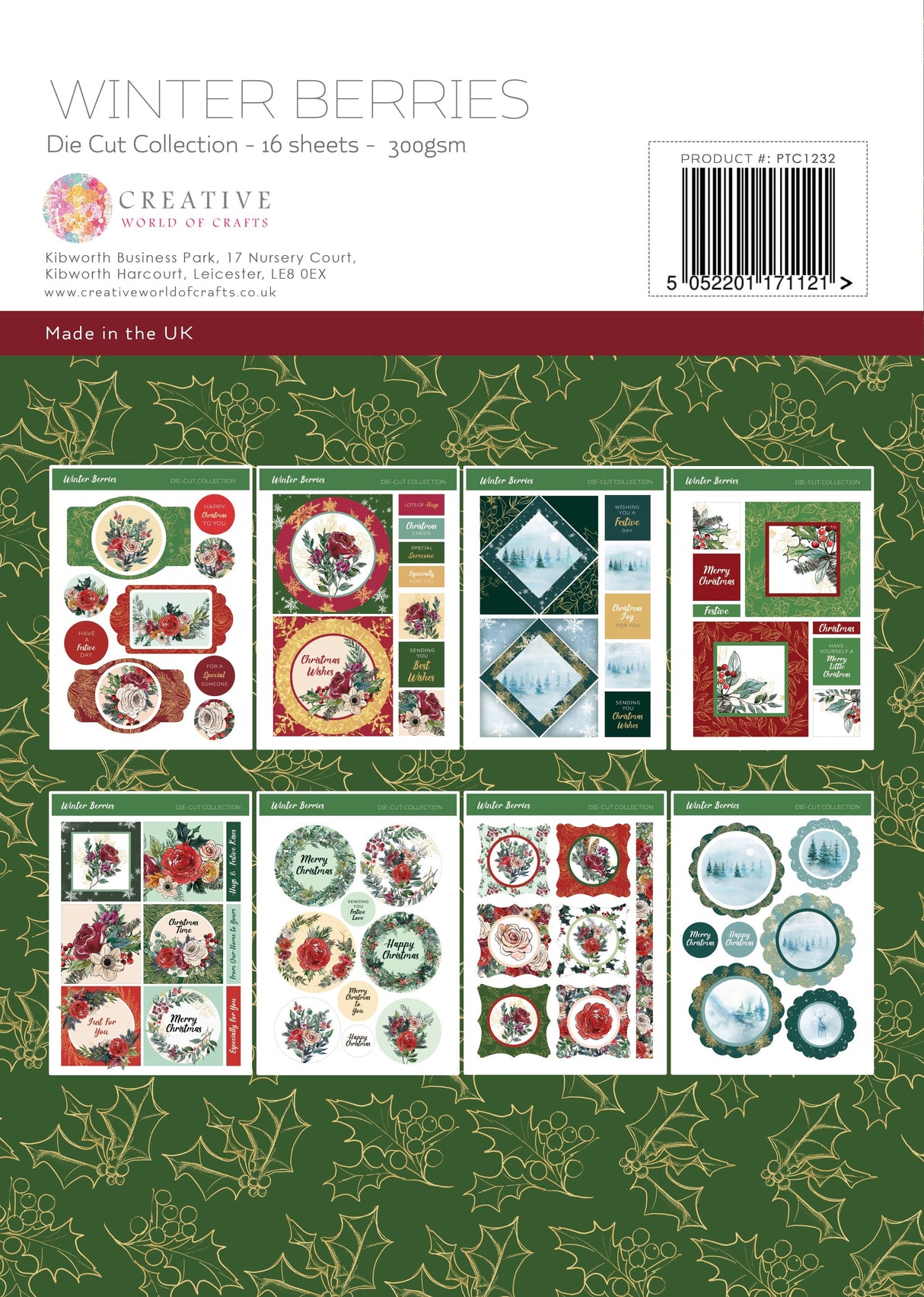 The Paper Tree Winter Berries A4 Die Cut sheets