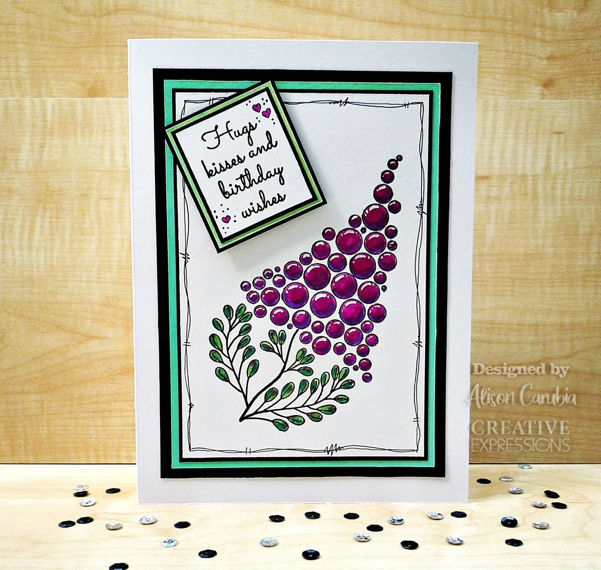 Woodware Clear Singles Bubble Bloom Betty 4 in x 6 in Stamp
