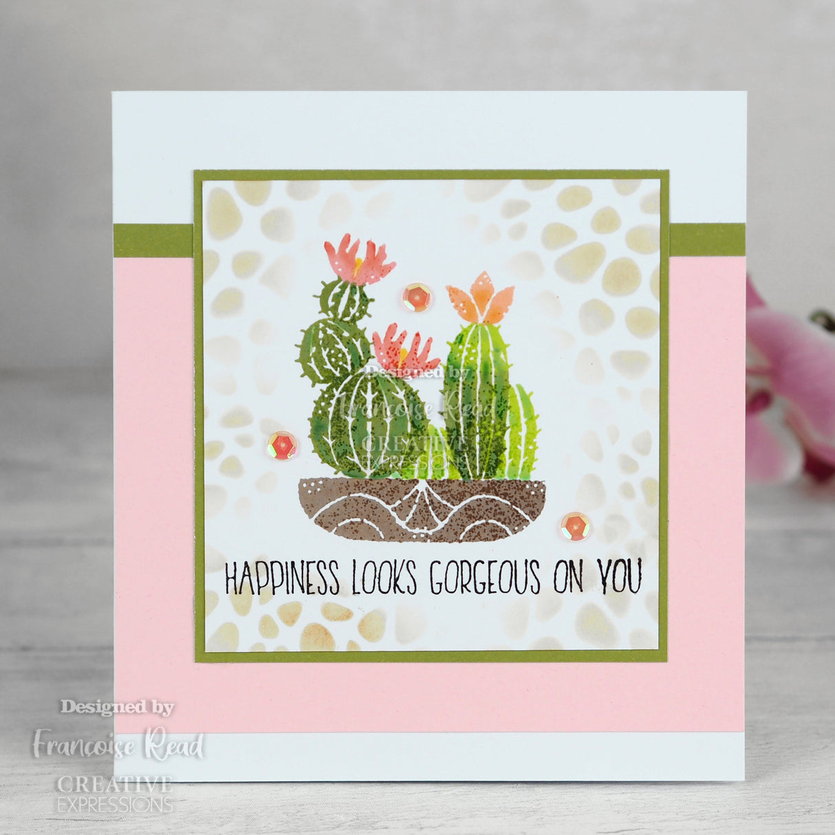 Woodware Clear Singles Build A Cactus 4 in x 6 in Stamp