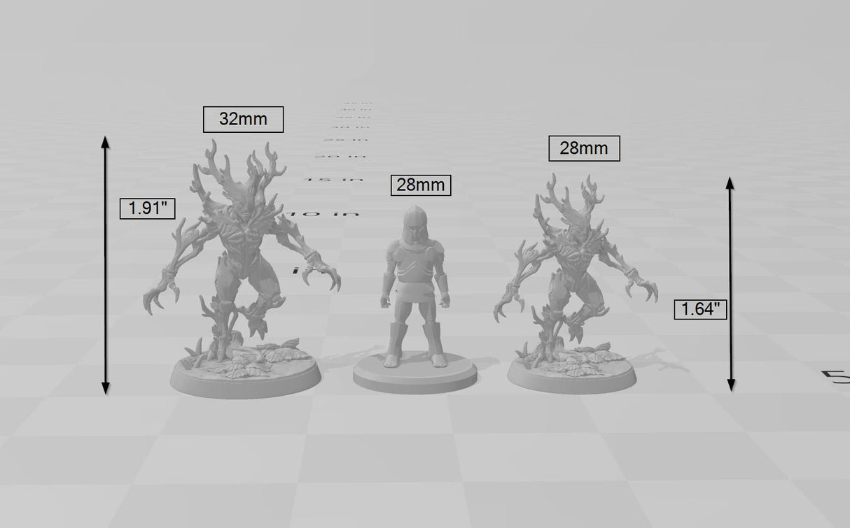 Barkwraith Spriggan E, Fighter, Monster, Fey, Dryad, DnD, Elven- High Quality Resin Printed 28mm 32mm Tabletop Miniature, Tough Figurine