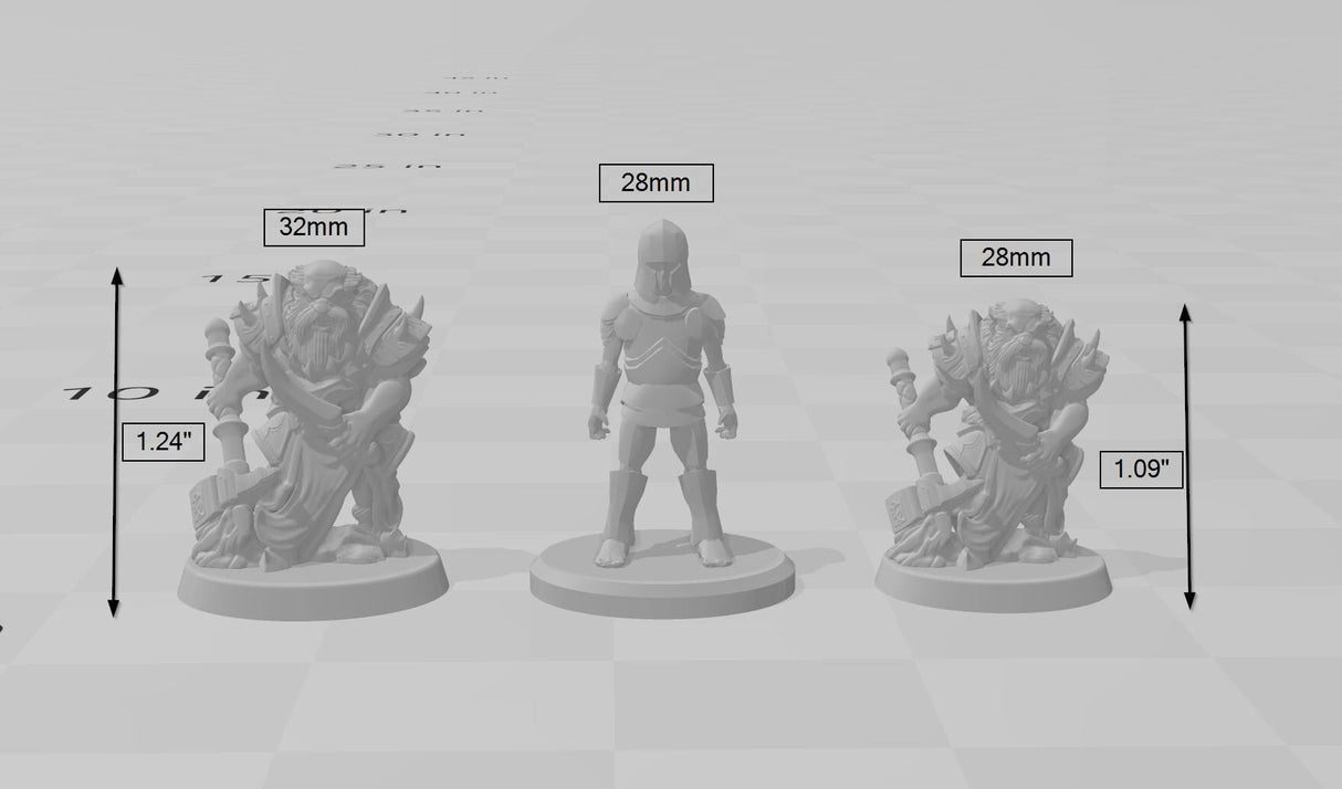 Dark Dwarf Pack | DnD Miniature, Premium Resin, Durable and Tough for your TTRPG and Wargaming! 32mm, 28mm, Male, Duergar Mountain Underdark