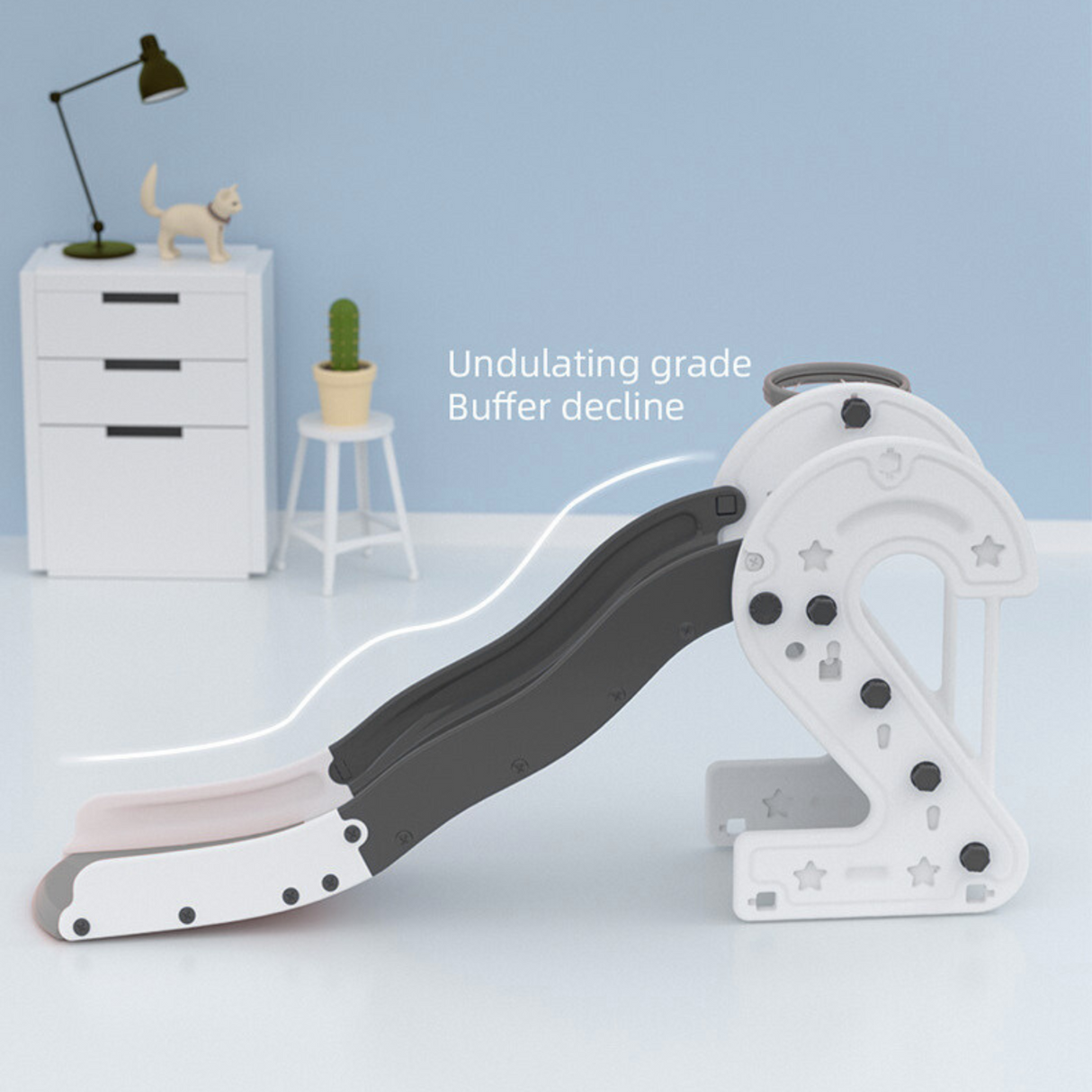 Toboggan à chiffres pour enfants, intérieur et extérieur, avec cadre à billes - Jeu interactif et amusant pour les enfants et les tout-petits