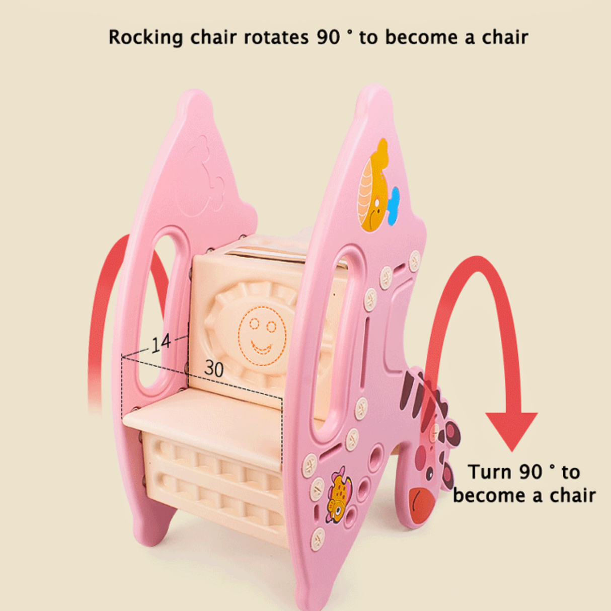 Infants & Toddlers Musical Rocking Zebra Edition Feeding Chair