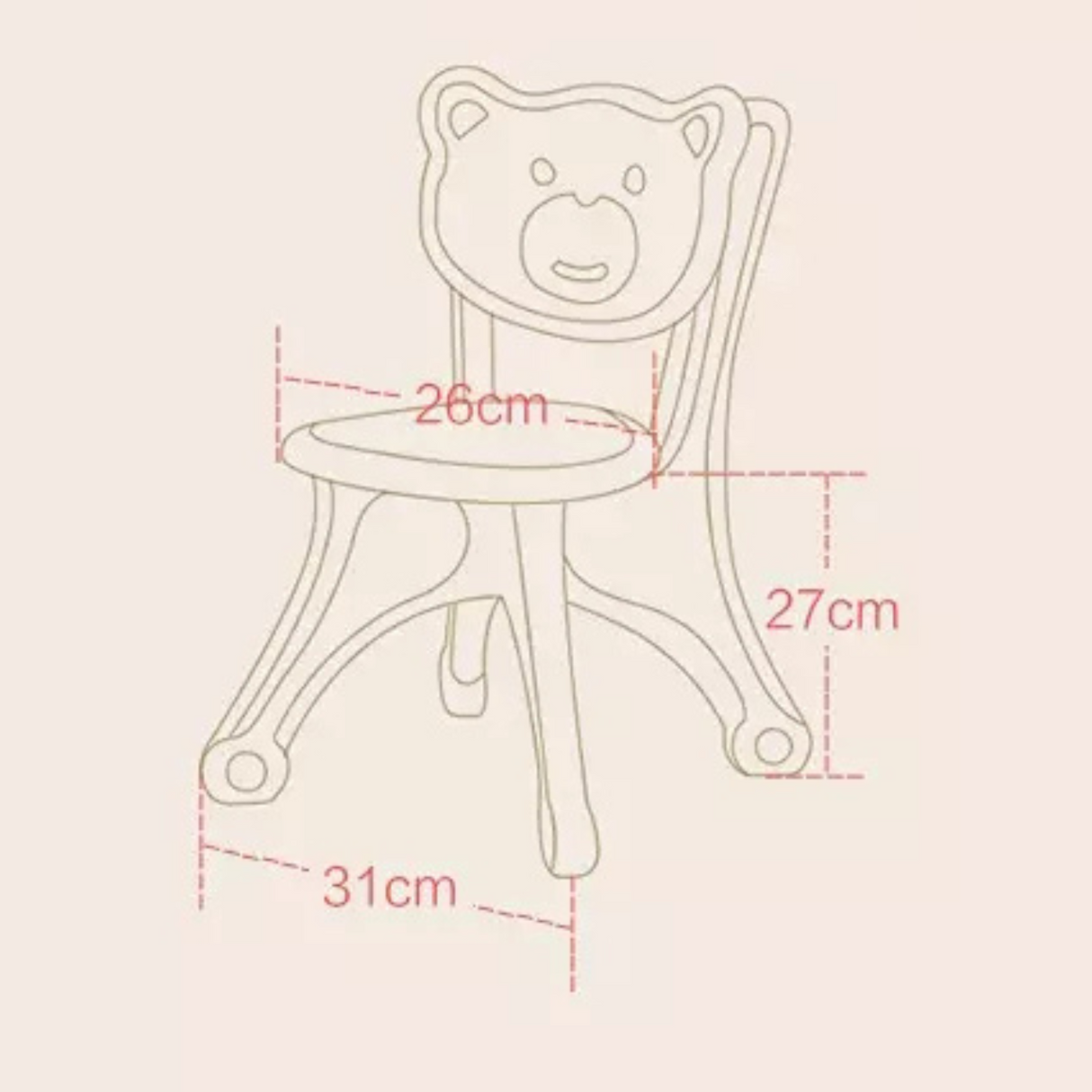 Kids Indoor & Outdoor Bear Edition Furniture Set: 3-Pc Table & Chair Set For Toddlers