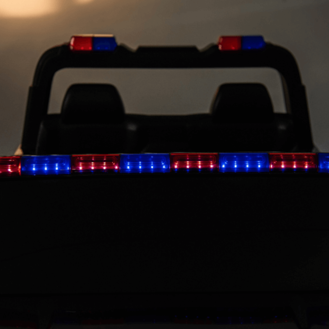 24V Police Officer XXL Edition 4x4 Kids 2-Seater Ride-On RAM 3500 Truck W/ Rubber Wheels, Siren, Music Player & RC