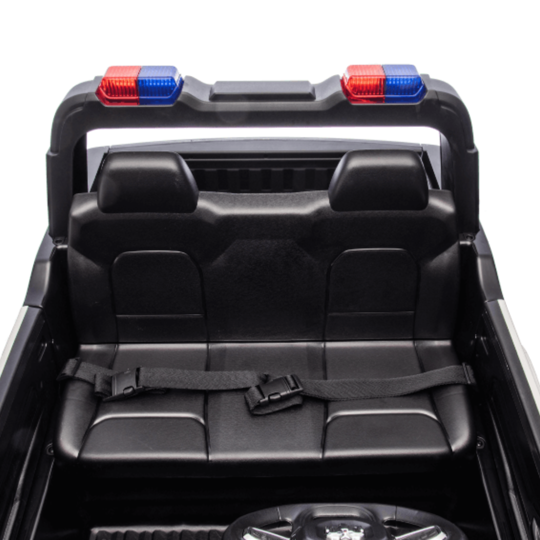 24V Police Officer XXL Edition 4x4 Kids 2-Seater Ride-On RAM 3500 Truck W/ Rubber Wheels, Siren, Music Player & RC
