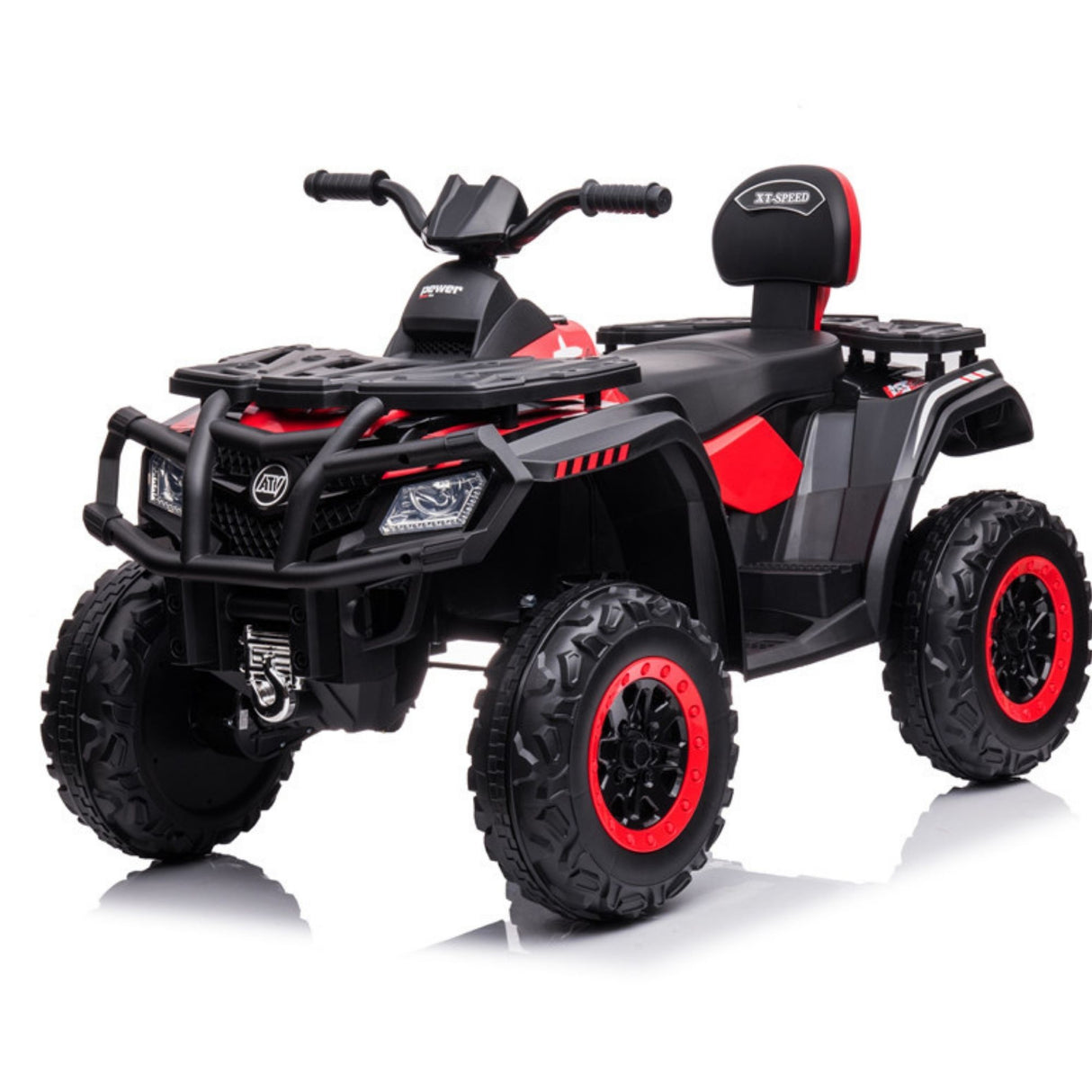 24V Titan Edition Kids Upgraded 4×4 Ride-On Quad ATV W/ Rubber Wheels, Lights & Music Player