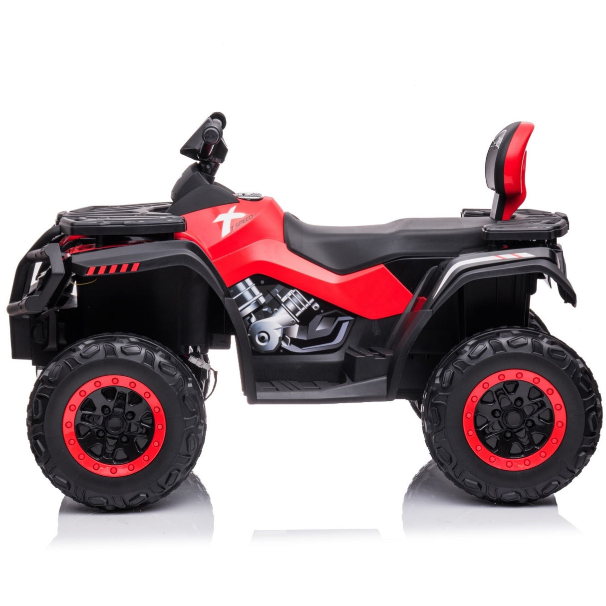 24V Titan Edition Kids Upgraded 4×4 Ride-On Quad ATV W/ Rubber Wheels, Lights & Music Player