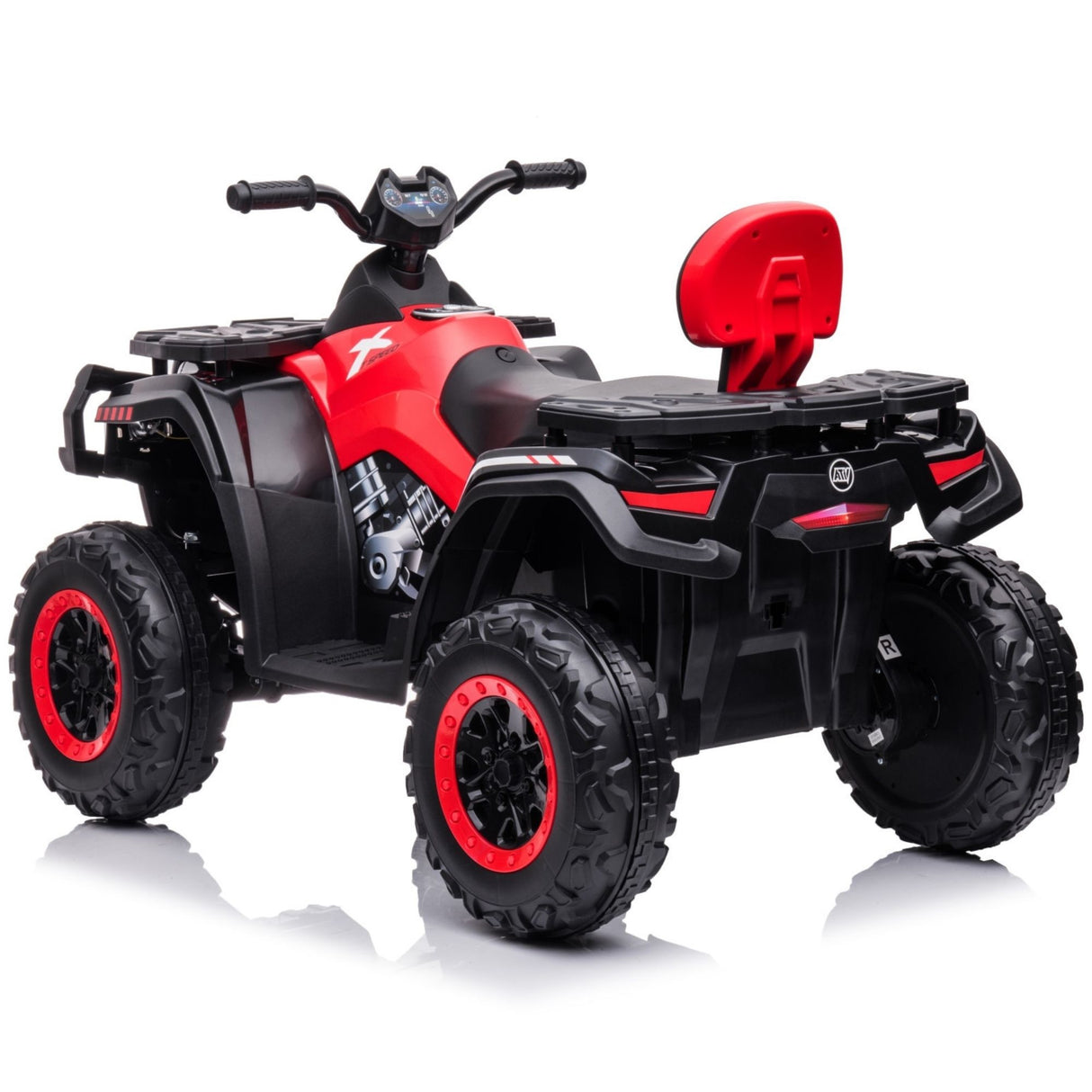 24V Titan Edition Kids Upgraded 4×4 Ride-On Quad ATV W/ Rubber Wheels, Lights & Music Player