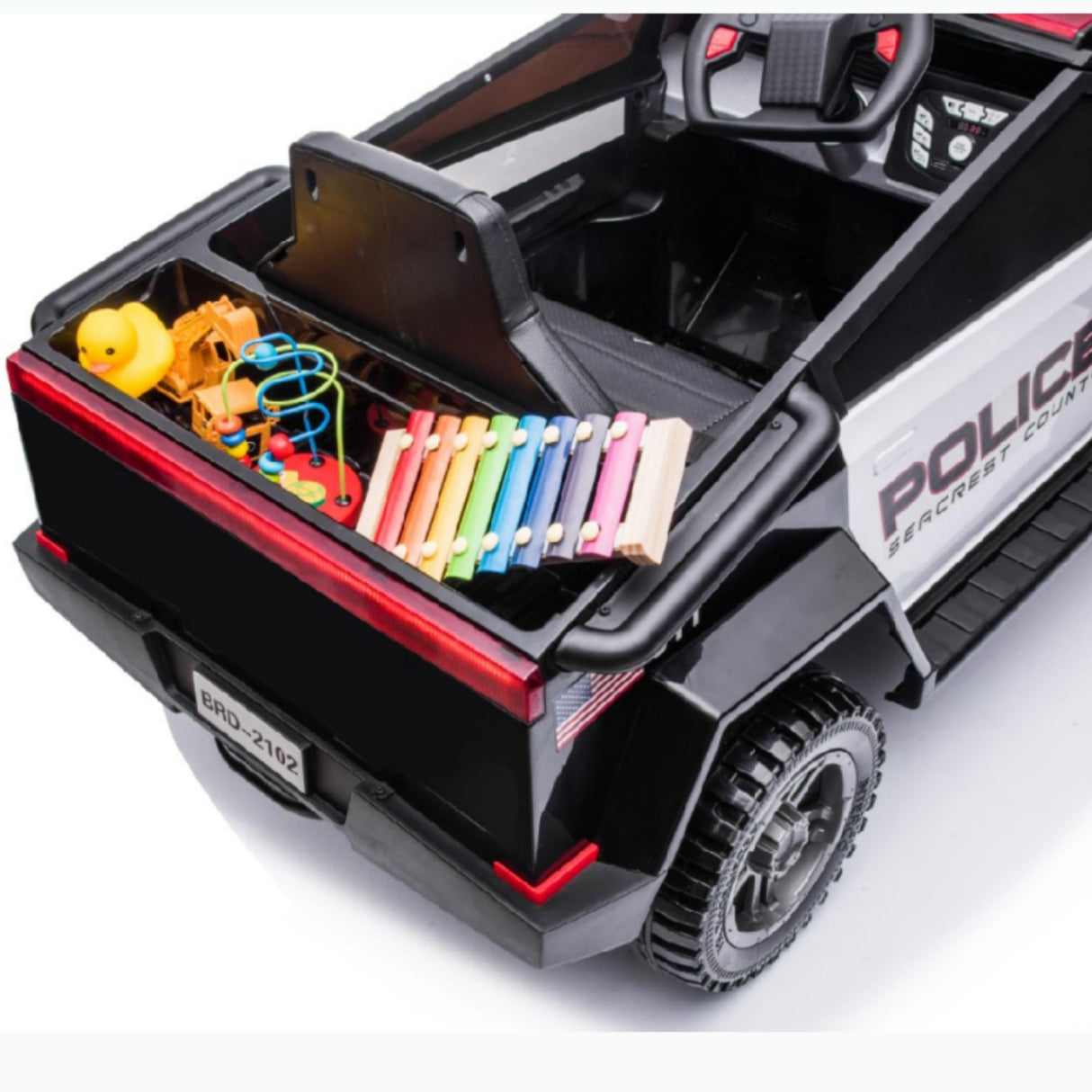 Véhicule électrique 4x4 pour enfants, véhicule de service d'urgence 12 V, véhicule de police et de pompier